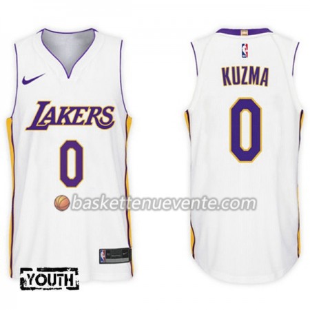 Maillot Basket Los Angeles Lakers Kyle Kuzma 0 Nike 2017-18 Blanc Swingman - Enfant